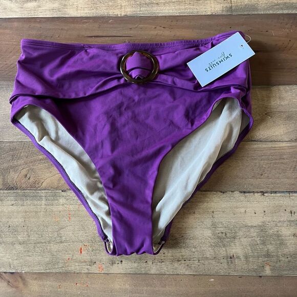 NWT Swimsuits for All Purple High Waist Bikini Bottom - size 16 - Picture 1 of 5